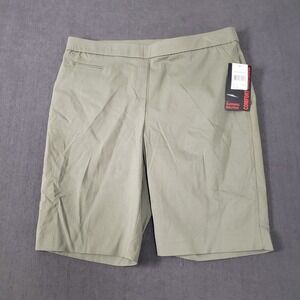 Briggs Pull On Shorts Womens Size 14 Petite High Rise Green Nwt